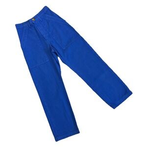 Big Bud Press Work Pants High Rise Wide Leg Women XXS Blue Cotton Canvas
